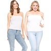 image:imageSTRETCH IS COMFORT Tube Tops for Women  Cotton Tops  Bandeau Top Long Length Mid and Cropped Length Plus Size  XS 5XWhite