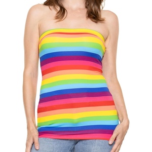 image:imageSTRETCH IS COMFORT Tube Tops for Women  Cotton Tops  Bandeau Top Long Length Mid and Cropped Length Plus Size  XS 5XRainbow