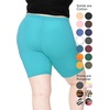 image:imageSTRETCH IS COMFORT Cotton Biker Shorts Women Black Shorts and Capris 1X10X  Solids 95 cotton 5 spandex prints 95 polyester 5 spandex running shorts workout shorts women womens athletic shortsTurquoise