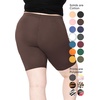 image:imageSTRETCH IS COMFORT Cotton Biker Shorts Women Black Shorts and Capris 1X10X  Solids 95 cotton 5 spandex prints 95 polyester 5 spandex running shorts workout shorts women womens athletic shortsBrown