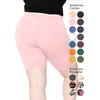 image:imageSTRETCH IS COMFORT Cotton Biker Shorts Women Black Shorts and Capris 1X10X  Solids 95 cotton 5 spandex prints 95 polyester 5 spandex running shorts workout shorts women womens athletic shortsLight Pink
