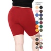 image:imageSTRETCH IS COMFORT Cotton Biker Shorts Women Black Shorts and Capris 1X10X  Solids 95 cotton 5 spandex prints 95 polyester 5 spandex running shorts workout shorts women womens athletic shortsRed
