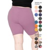 image:imageSTRETCH IS COMFORT Cotton Biker Shorts Women Black Shorts and Capris 1X10X  Solids 95 cotton 5 spandex prints 95 polyester 5 spandex running shorts workout shorts women womens athletic shortsOrchid Purple