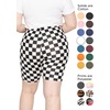 image:imageSTRETCH IS COMFORT Cotton Biker Shorts Women Black Shorts and Capris 1X10X  Solids 95 cotton 5 spandex prints 95 polyester 5 spandex running shorts workout shorts women womens athletic shortsCheckered Black and White