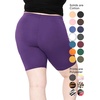 image:imageSTRETCH IS COMFORT Cotton Biker Shorts Women Black Shorts and Capris 1X10X  Solids 95 cotton 5 spandex prints 95 polyester 5 spandex running shorts workout shorts women womens athletic shortsPurple