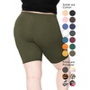 image:imageSTRETCH IS COMFORT Cotton Biker Shorts Women Black Shorts and Capris 1X10X  Solids 95 cotton 5 spandex prints 95 polyester 5 spandex running shorts workout shorts women womens athletic shortsOlive Green