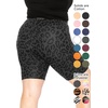 image:imageSTRETCH IS COMFORT Cotton Biker Shorts Women Black Shorts and Capris 1X10X  Solids 95 cotton 5 spandex prints 95 polyester 5 spandex running shorts workout shorts women womens athletic shortsBlack Cheetah