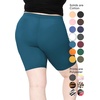 image:imageSTRETCH IS COMFORT Cotton Biker Shorts Women Black Shorts and Capris 1X10X  Solids 95 cotton 5 spandex prints 95 polyester 5 spandex running shorts workout shorts women womens athletic shortsTeal