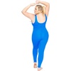 image:imageSTRETCH IS COMFORT Womens Plus Size Tank Unitard Athletic Rompers For Women  95 cotton 5 spandex round neckline sleeveless straps Uback seamless front one piece outfits for women workout romperOcean Blue
