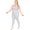 image:imageSTRETCH IS COMFORT Womens Plus Size Tank Unitard Athletic Rompers For Women  95 cotton 5 spandex round neckline sleeveless straps Uback seamless front one piece outfits for women workout romperHeather Gray