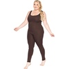 image:imageSTRETCH IS COMFORT Womens Plus Size Tank Unitard Athletic Rompers For Women  95 cotton 5 spandex round neckline sleeveless straps Uback seamless front one piece outfits for women workout romperBrown