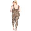 image:imageSTRETCH IS COMFORT Womens Plus Size Tank Unitard Athletic Rompers For Women  95 cotton 5 spandex round neckline sleeveless straps Uback seamless front one piece outfits for women workout romperBrown Cheetah