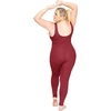 image:imageSTRETCH IS COMFORT Womens Plus Size Tank Unitard Athletic Rompers For Women  95 cotton 5 spandex round neckline sleeveless straps Uback seamless front one piece outfits for women workout romperBurgundy