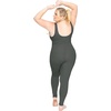 image:imageSTRETCH IS COMFORT Womens Plus Size Tank Unitard Athletic Rompers For Women  95 cotton 5 spandex round neckline sleeveless straps Uback seamless front one piece outfits for women workout romperCharcoal Gray