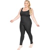 image:imageSTRETCH IS COMFORT Womens Plus Size Tank Unitard Athletic Rompers For Women  95 cotton 5 spandex round neckline sleeveless straps Uback seamless front one piece outfits for women workout romperBlack