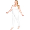 image:imageSTRETCH IS COMFORT Womens Plus Size Tank Unitard Athletic Rompers For Women  95 cotton 5 spandex round neckline sleeveless straps Uback seamless front one piece outfits for women workout romperWhite