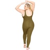 image:imageSTRETCH IS COMFORT Womens Plus Size Tank Unitard Athletic Rompers For Women  95 cotton 5 spandex round neckline sleeveless straps Uback seamless front one piece outfits for women workout romperOlive Green