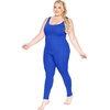 image:imageSTRETCH IS COMFORT Womens Plus Size Tank Unitard Athletic Rompers For Women  95 cotton 5 spandex round neckline sleeveless straps Uback seamless front one piece outfits for women workout romperRoyal Blue