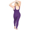 image:imageSTRETCH IS COMFORT Womens Plus Size Tank Unitard Athletic Rompers For Women  95 cotton 5 spandex round neckline sleeveless straps Uback seamless front one piece outfits for women workout romperPurple