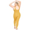 image:imageSTRETCH IS COMFORT Womens Plus Size Tank Unitard Athletic Rompers For Women  95 cotton 5 spandex round neckline sleeveless straps Uback seamless front one piece outfits for women workout romperMustard Yellow