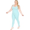 image:imageSTRETCH IS COMFORT Womens Plus Size Tank Unitard Athletic Rompers For Women  95 cotton 5 spandex round neckline sleeveless straps Uback seamless front one piece outfits for women workout romperMint