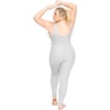 image:imageSTRETCH IS COMFORT Womens Plus Size Tank Unitard Athletic Rompers For Women  95 cotton 5 spandex round neckline sleeveless straps Uback seamless front one piece outfits for women workout romperHeather Gray