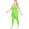 image:imageSTRETCH IS COMFORT Womens Plus Size Tank Unitard Athletic Rompers For Women  95 cotton 5 spandex round neckline sleeveless straps Uback seamless front one piece outfits for women workout romperLime Green