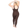 image:imageSTRETCH IS COMFORT Womens Plus Size Tank Unitard Athletic Rompers For Women  95 cotton 5 spandex round neckline sleeveless straps Uback seamless front one piece outfits for women workout romperBrown