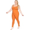 image:imageSTRETCH IS COMFORT Womens Plus Size Tank Unitard Athletic Rompers For Women  95 cotton 5 spandex round neckline sleeveless straps Uback seamless front one piece outfits for women workout romperOrange