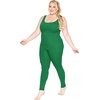 image:imageSTRETCH IS COMFORT Womens Plus Size Tank Unitard Athletic Rompers For Women  95 cotton 5 spandex round neckline sleeveless straps Uback seamless front one piece outfits for women workout romperKelly Green