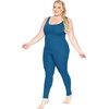 image:imageSTRETCH IS COMFORT Womens Plus Size Tank Unitard Athletic Rompers For Women  95 cotton 5 spandex round neckline sleeveless straps Uback seamless front one piece outfits for women workout romperTeal