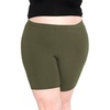 image:imageSTRETCH IS COMFORT Cotton Biker Shorts Women Black Shorts and Capris 1X10X  Solids 95 cotton 5 spandex prints 95 polyester 5 spandex running shorts workout shorts women womens athletic shortsOlive Green