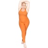 image:imageSTRETCH IS COMFORT Womens Plus Size Tank Unitard Athletic Rompers For Women  95 cotton 5 spandex round neckline sleeveless straps Uback seamless front one piece outfits for women workout romperOrange