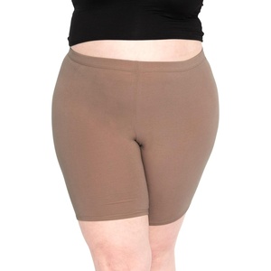 image:imageSTRETCH IS COMFORT Cotton Biker Shorts Women Black Shorts and Capris 1X10X  Solids 95 cotton 5 spandex prints 95 polyester 5 spandex running shorts workout shorts women womens athletic shortsMocha