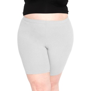 image:imageSTRETCH IS COMFORT Cotton Biker Shorts Women Black Shorts and Capris 1X10X  Solids 95 cotton 5 spandex prints 95 polyester 5 spandex running shorts workout shorts women womens athletic shortsHeather Gray