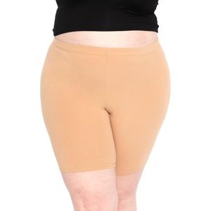image:imageSTRETCH IS COMFORT Cotton Biker Shorts Women Black Shorts and Capris 1X10X  Solids 95 cotton 5 spandex prints 95 polyester 5 spandex running shorts workout shorts women womens athletic shortsBeige