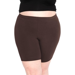 image:imageSTRETCH IS COMFORT Cotton Biker Shorts Women Black Shorts and Capris 1X10X  Solids 95 cotton 5 spandex prints 95 polyester 5 spandex running shorts workout shorts women womens athletic shortsBrown