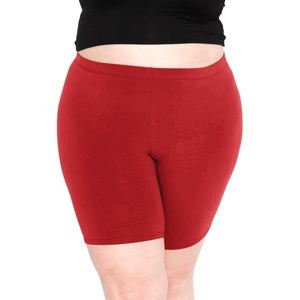image:imageSTRETCH IS COMFORT Cotton Biker Shorts Women Black Shorts and Capris 1X10X  Solids 95 cotton 5 spandex prints 95 polyester 5 spandex running shorts workout shorts women womens athletic shortsRed