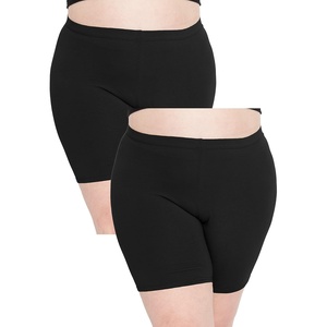 image:imageSTRETCH IS COMFORT Cotton Biker Shorts Women Black Shorts and Capris 1X10X  Solids 95 cotton 5 spandex prints 95 polyester 5 spandex running shorts workout shorts women womens athletic shortsBlack 2 Pack