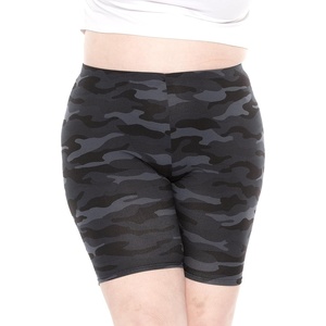 image:imageSTRETCH IS COMFORT Cotton Biker Shorts Women Black Shorts and Capris 1X10X  Solids 95 cotton 5 spandex prints 95 polyester 5 spandex running shorts workout shorts women womens athletic shortsBlack Camo