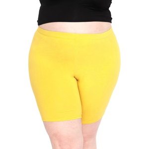 image:imageSTRETCH IS COMFORT Cotton Biker Shorts Women Black Shorts and Capris 1X10X  Solids 95 cotton 5 spandex prints 95 polyester 5 spandex running shorts workout shorts women womens athletic shortsYellow