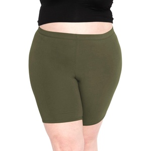 image:imageSTRETCH IS COMFORT Cotton Biker Shorts Women Black Shorts and Capris 1X10X  Solids 95 cotton 5 spandex prints 95 polyester 5 spandex running shorts workout shorts women womens athletic shortsOlive Green