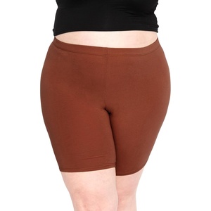 image:imageSTRETCH IS COMFORT Cotton Biker Shorts Women Black Shorts and Capris 1X10X  Solids 95 cotton 5 spandex prints 95 polyester 5 spandex running shorts workout shorts women womens athletic shortsAlmond