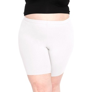 image:imageSTRETCH IS COMFORT Cotton Biker Shorts Women Black Shorts and Capris 1X10X  Solids 95 cotton 5 spandex prints 95 polyester 5 spandex running shorts workout shorts women womens athletic shortsWhite