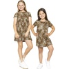 image:imageGirls Oh So Soft TShirt Dress Brown Cheetah XXLarge  95 polyester 5 spandex crew neck pullon style soft stretch leggings layer school play travel washable