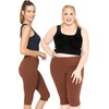 image:imageSTRETCH IS COMFORT Cotton Capri Leggings Knee Length Pants Plus Size  Soft pullon comfort lightweight summer feel ankle option casual layering cotton leggings black capris under dressesAlmond