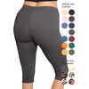 image:imageSTRETCH IS COMFORT Cotton Capri Leggings Knee Length Pants Plus Size  Soft pullon comfort lightweight summer feel ankle option casual layering cotton leggings black capris under dressesStone Gray