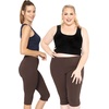image:imageSTRETCH IS COMFORT Cotton Capri Leggings Knee Length Pants Plus Size  Soft pullon comfort lightweight summer feel ankle option casual layering cotton leggings black capris under dressesBrown