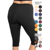 image:imageSTRETCH IS COMFORT Cotton Capri Leggings Knee Length Pants Plus Size  Soft pullon comfort lightweight summer feel ankle option casual layering cotton leggings black capris under dressesBlack