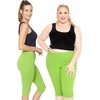 image:imageSTRETCH IS COMFORT Cotton Capri Leggings Knee Length Pants Plus Size  Soft pullon comfort lightweight summer feel ankle option casual layering cotton leggings black capris under dressesLime Green